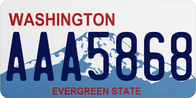 WA license plate AAA5868