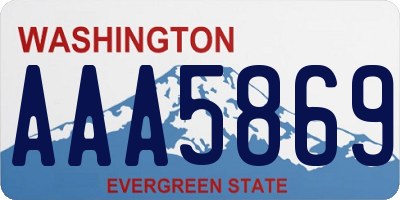 WA license plate AAA5869