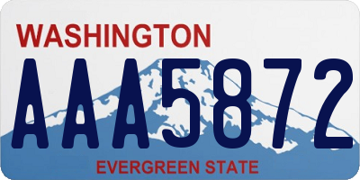 WA license plate AAA5872