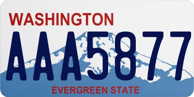 WA license plate AAA5877