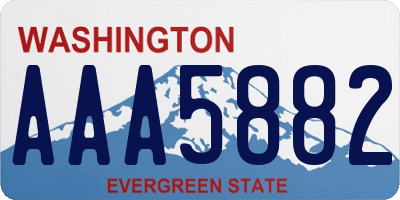 WA license plate AAA5882