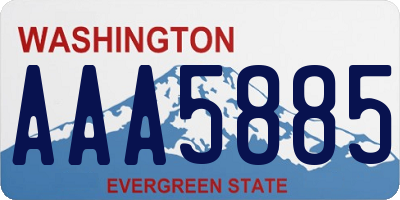 WA license plate AAA5885