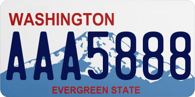 WA license plate AAA5888