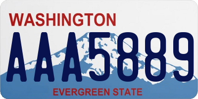 WA license plate AAA5889