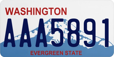 WA license plate AAA5891