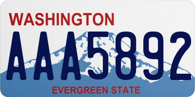 WA license plate AAA5892