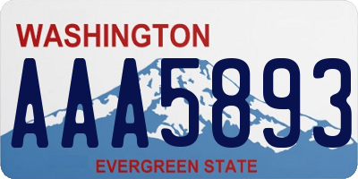 WA license plate AAA5893