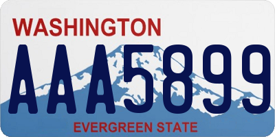 WA license plate AAA5899