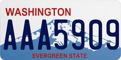 WA license plate AAA5909
