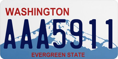 WA license plate AAA5911