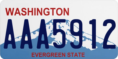 WA license plate AAA5912