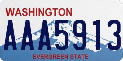 WA license plate AAA5913