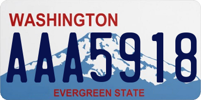 WA license plate AAA5918
