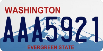 WA license plate AAA5921