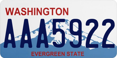 WA license plate AAA5922