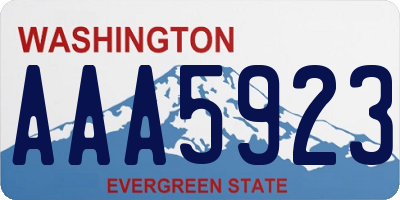 WA license plate AAA5923