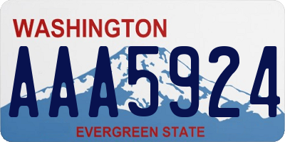 WA license plate AAA5924