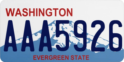 WA license plate AAA5926