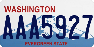 WA license plate AAA5927