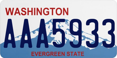 WA license plate AAA5933