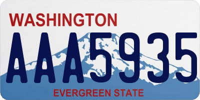 WA license plate AAA5935