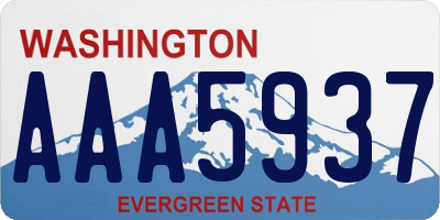 WA license plate AAA5937