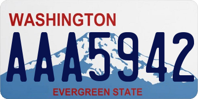 WA license plate AAA5942