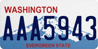 WA license plate AAA5943