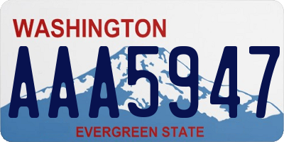 WA license plate AAA5947