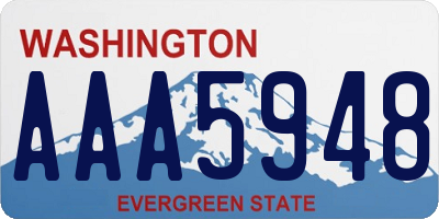 WA license plate AAA5948