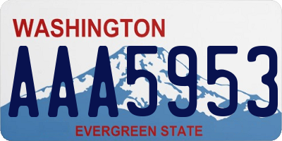 WA license plate AAA5953