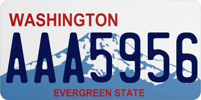 WA license plate AAA5956