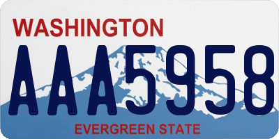 WA license plate AAA5958