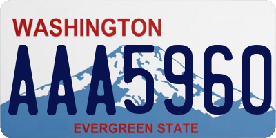 WA license plate AAA5960