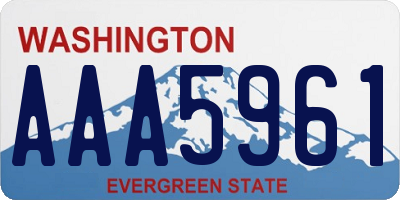 WA license plate AAA5961