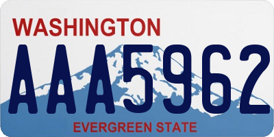 WA license plate AAA5962