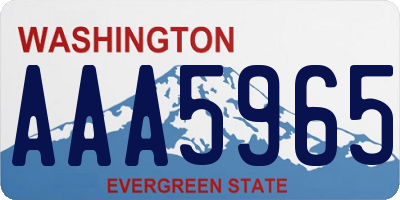 WA license plate AAA5965