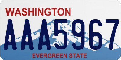 WA license plate AAA5967