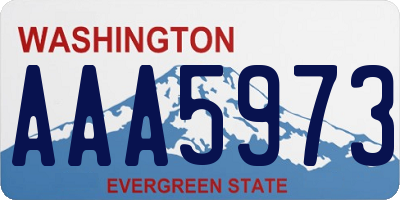 WA license plate AAA5973