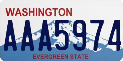 WA license plate AAA5974
