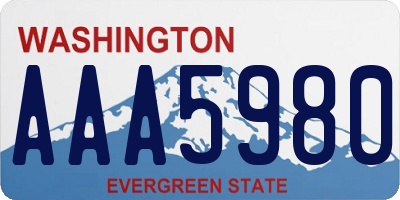 WA license plate AAA5980