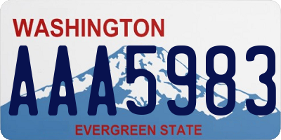 WA license plate AAA5983