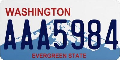 WA license plate AAA5984
