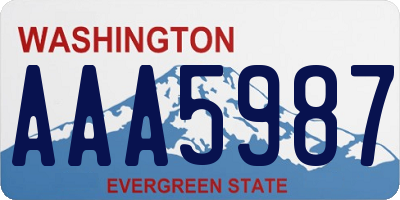 WA license plate AAA5987