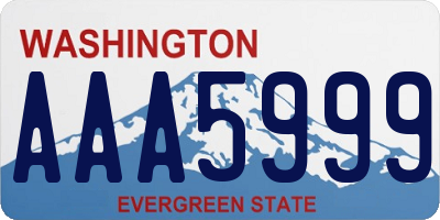 WA license plate AAA5999