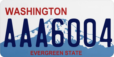 WA license plate AAA6004