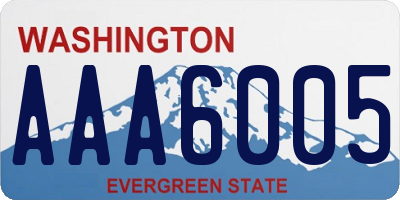 WA license plate AAA6005