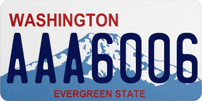 WA license plate AAA6006