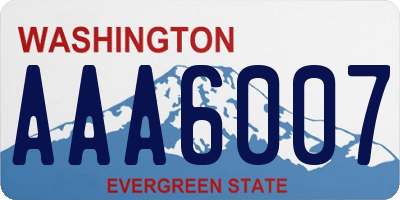 WA license plate AAA6007