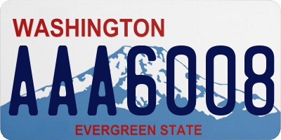 WA license plate AAA6008